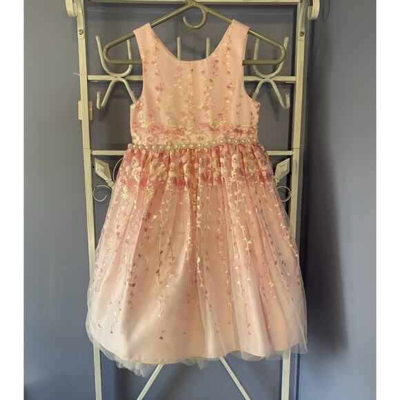 American princess punk dress bow flower girl pearls wedding graduation size 7 - Picture 2 of 8